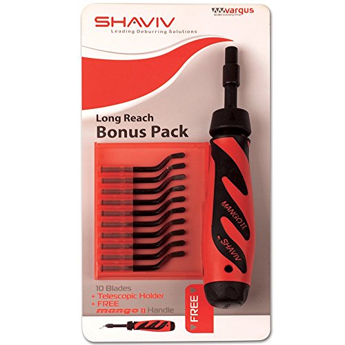 Shaviv 155-00181 - Bonus Pack Long Reach E (10 cuchillas E100 con mango II con porta telescópico de regalo)