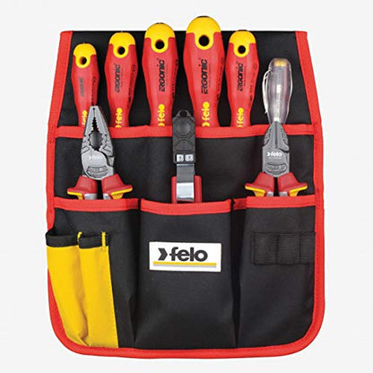 Felo 41399504 - Bolsa portaherramientas con 9 herramientas aisladas VDE Felo para instaladores