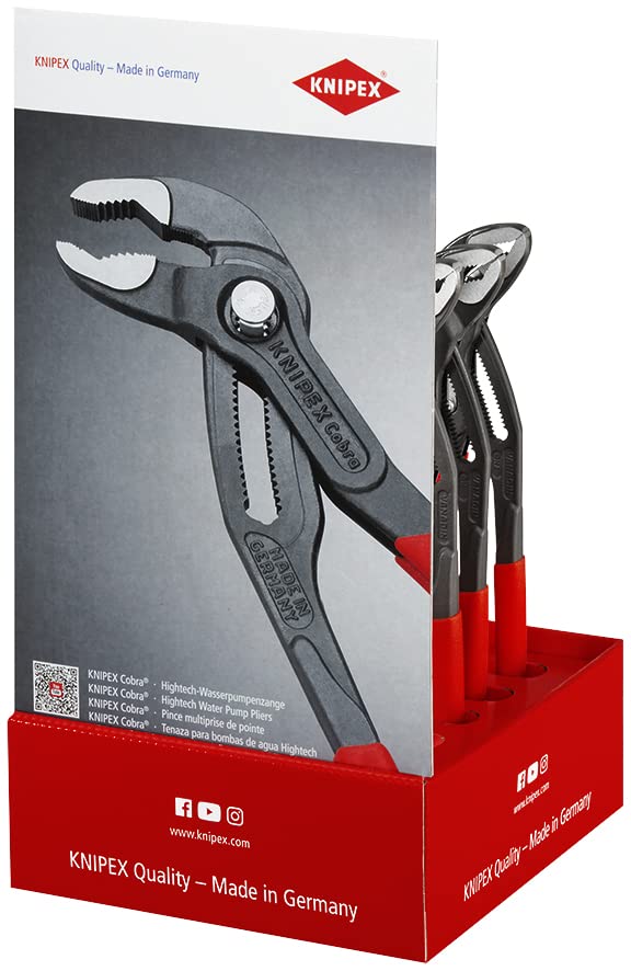 Knipex 00 18 01 V14 - Tabletop display with 10 Knipex Cobra® 87 01 250/300 pliers