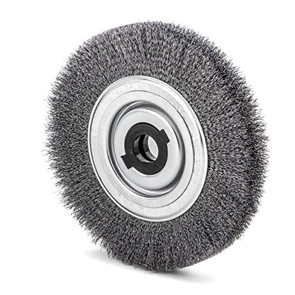 LessMann 365142 - Wheel brushes dia 200 mm width 24-27 mm tube 50 mm steel wire STA crimped 0.20 mm adapters - set 3