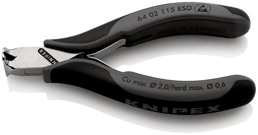 Knipex 64 02 115 ESD - Alicates de corte frontal para electrónica ESD