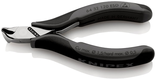 Knipex 64 32 120 ESD - Alicates de corte frontal para electrónica ESD