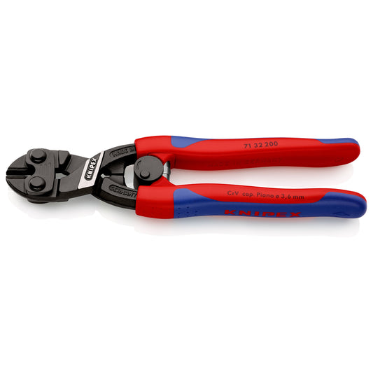 Knipex 71 32 200 - Cobolt® 200 mm articulated cutter with two-component handles, automatic opening spring and notch on the edges