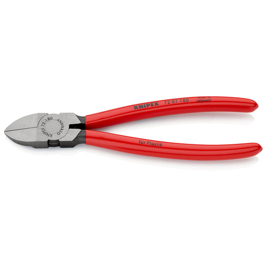 Knipex 72 01 180 - Diagonal cutting pliers for plastic 180 mm with PVC handles