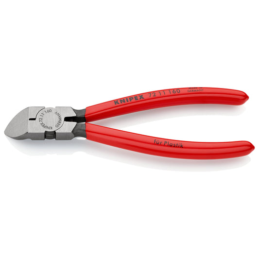 Knipex 72 11 160 - Diagonal cutting pliers for plastic 160 mm with PVC handles and 45º angled mouth