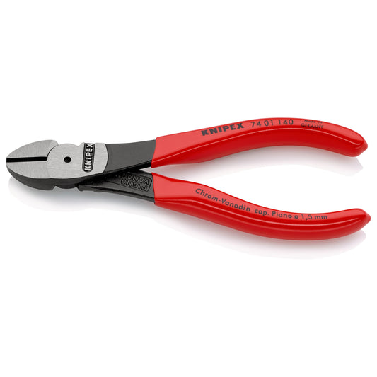 Knipex 74 01 140 - 140 mm force diagonal cutting pliers with PVC handles