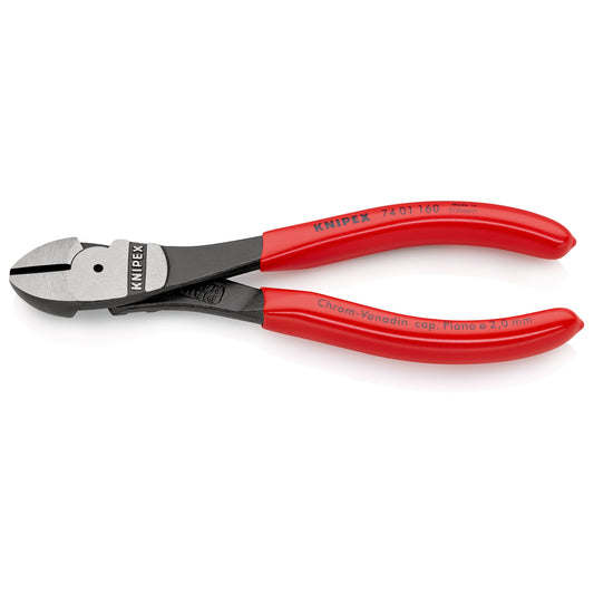 Knipex 74 01 160 - 160 mm force diagonal cutting pliers with PVC handles