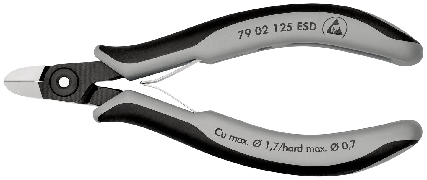 Knipex 79 02 125 ESDSB - Alicates de precisión de corte diagonal para electrónica ESD