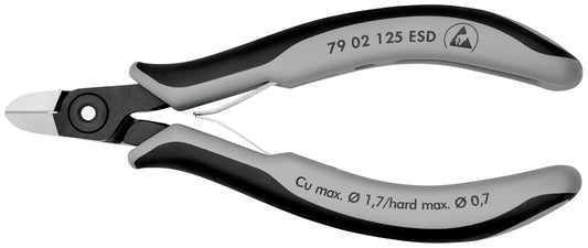 Knipex 79 02 125 ESDSB - Alicates de precisión de corte diagonal para electrónica ESD