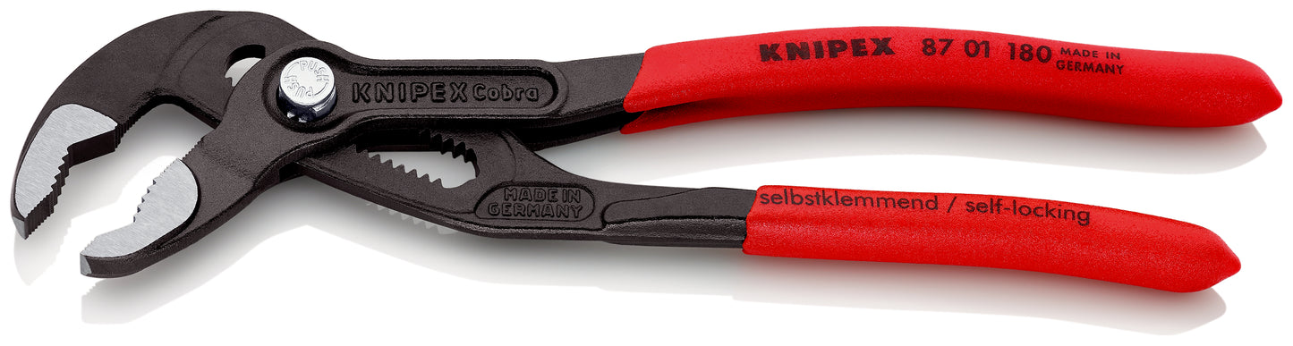 Knipex 87 01 180 SB - Cobra® 180 mm pliers with PVC handles in blister