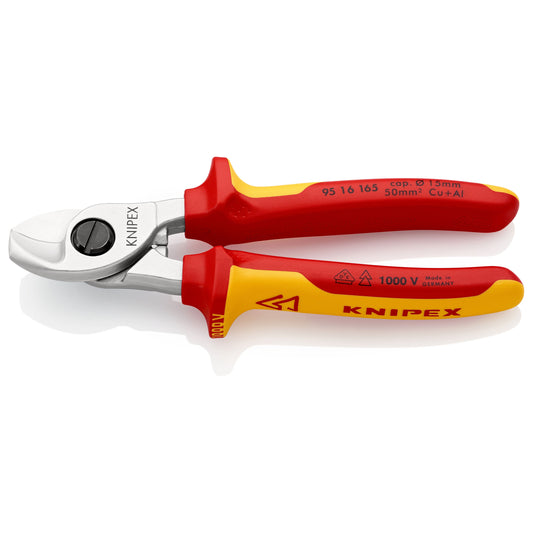 Knipex 95 16 165 - VDE insulated cable cutter 165 mm with two-component handles