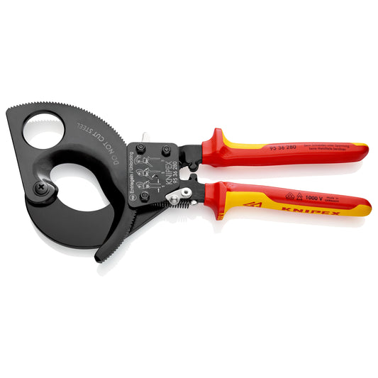 Knipex 95 36 280 - VDE Insulated Ratchet Cable Cutter 280 mm