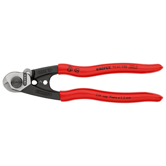 Knipex 95 61 190 - Cable cutter for 190 mm stranded cable with PVC handles