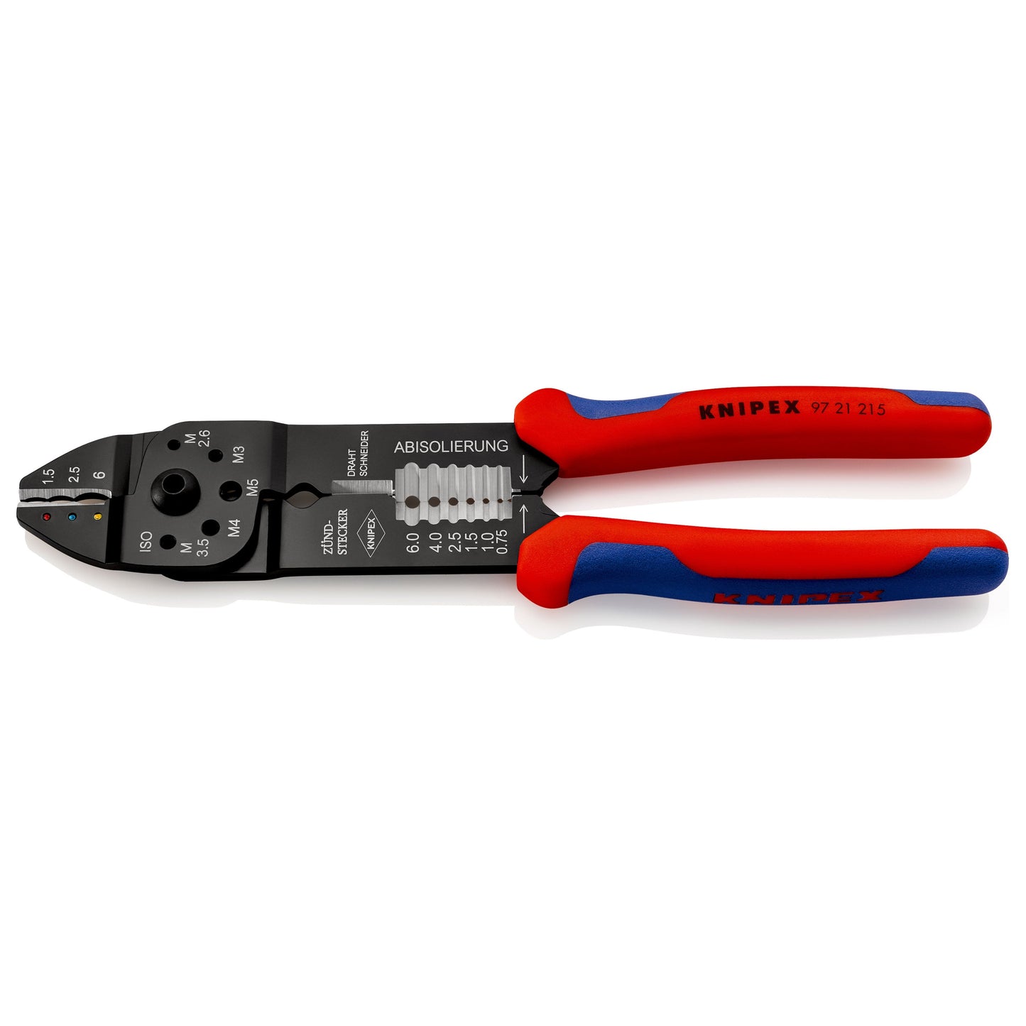 Knipex 97 21 215 - Terminal crimping pliers 230 mm with two-component handles