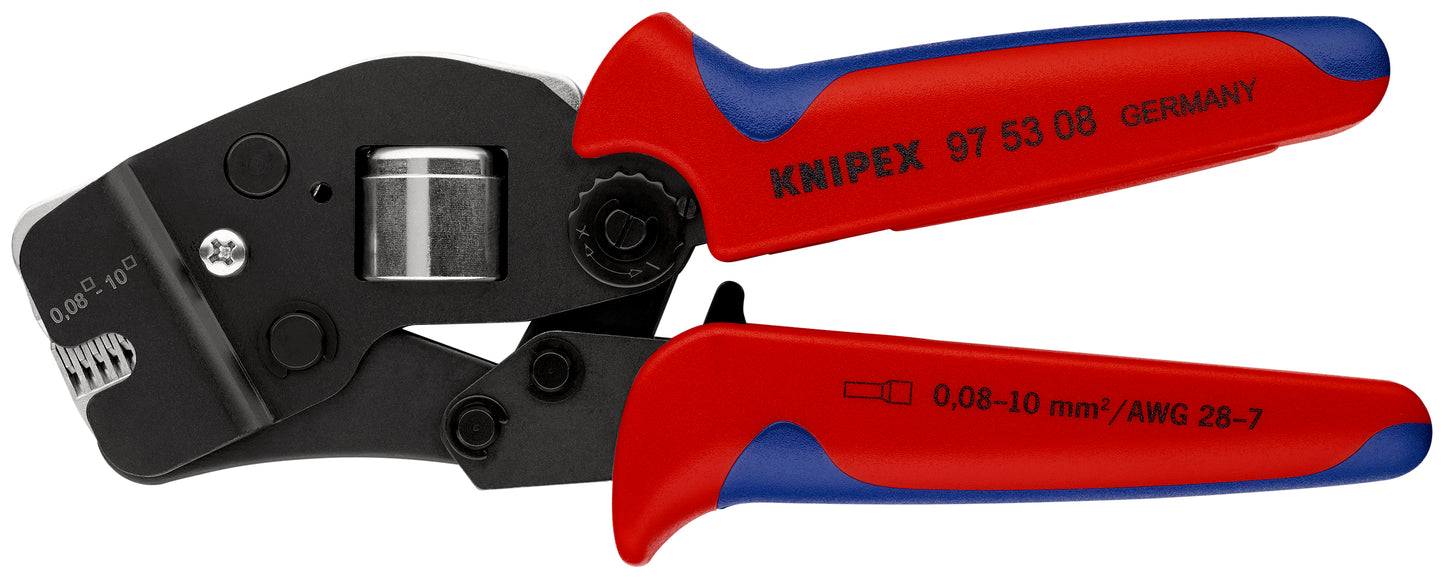 Knipex 97 53 08 - Alicate autoajustable para crimpar punteras huecas