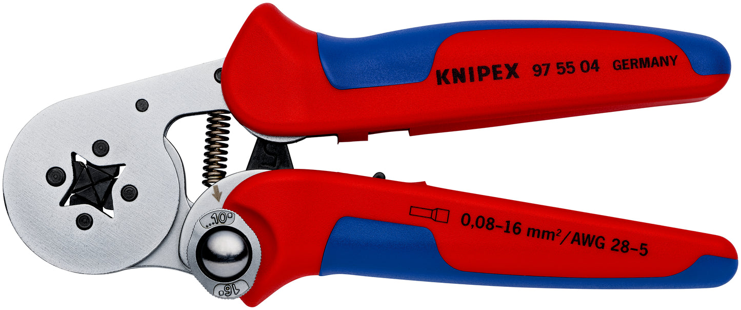 Knipex 97 55 04 - Alicate autoajustable para crimpar punteras huecas