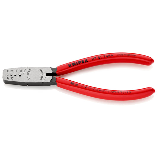 Knipex 97 61 145 A - 145 mm ferrule notching pliers with PVC handles