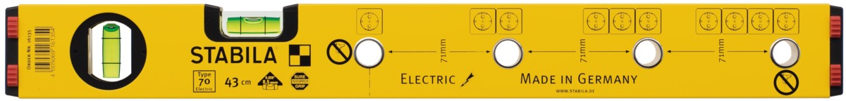 Stabila 161354 - Stabila Series 70 E 43 cm level for electricians.