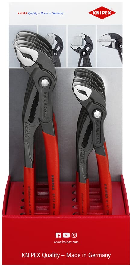 Knipex 00 18 01 V14 - Expositor sobremesa con 10 Tenazas Knipex Cobra® 87 01 250/300 - Ferrotecnia