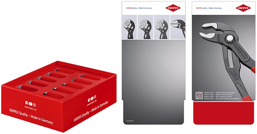 Knipex 00 18 01 V14 - Expositor sobremesa con 10 Tenazas Knipex Cobra® 87 01 250/300 - Ferrotecnia
