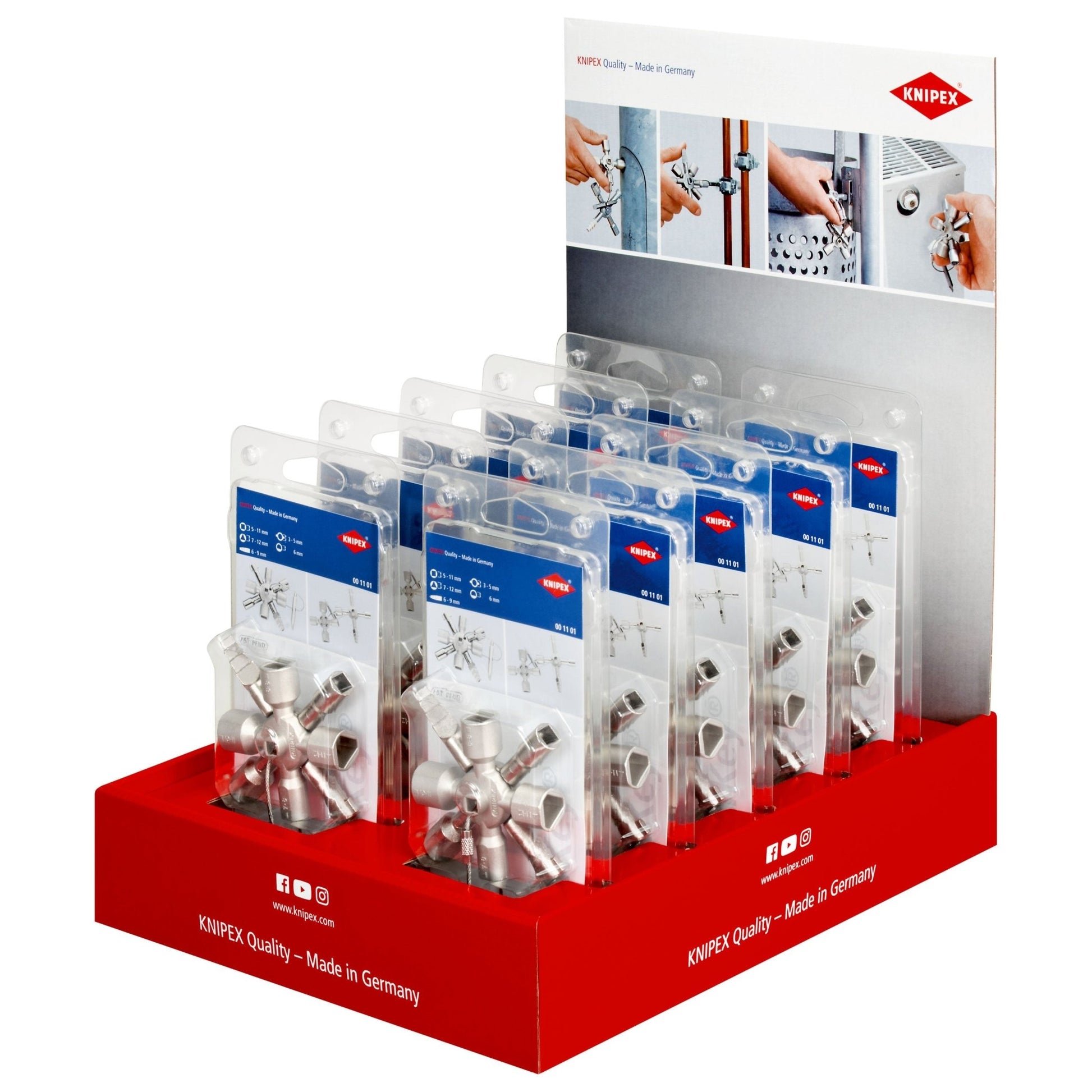 Knipex 00 18 01 V28 - Expositor sobremesa con 10 llaves universales Knipex TwinKey® 00 11 01 - Ferrotecnia