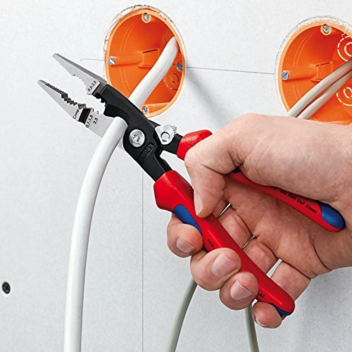 Knipex 13 92 200 - Alicate para instaladores Knipex 200 mm. con mangos bicomponentes y muelle de apertura automática - Ferrotecnia