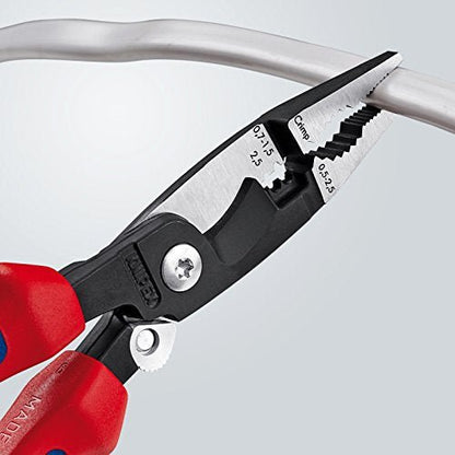 Knipex 13 92 200 - Alicate para instaladores Knipex 200 mm. con mangos bicomponentes y muelle de apertura automática - Ferrotecnia