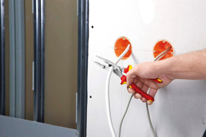 Knipex 13 96 200 - Alicate para instaladores aislado VDE Knipex 200 mm. con mangos bicomponentes y muelle de apertura automática - Ferrotecnia