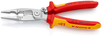 Knipex 13 96 200 - Alicate para instaladores aislado VDE Knipex 200 mm. con mangos bicomponentes y muelle de apertura automática - Ferrotecnia