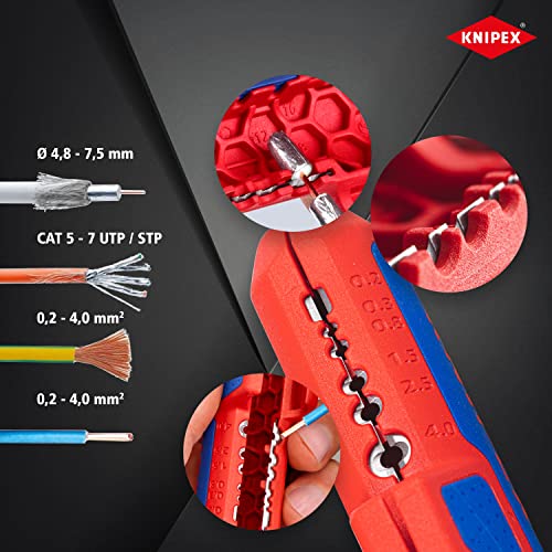 Knipex 16 95 01 SB - Pelacables Knipex ErgoStrip® (en embalaje autoservicio) - Ferrotecnia