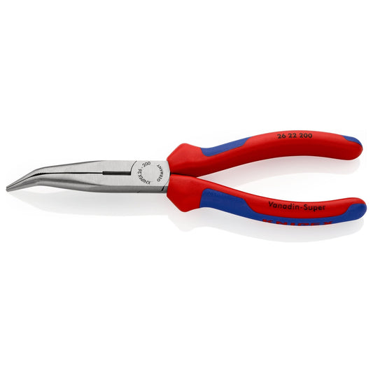 Knipex 26 22 200 - Alicate de montaje boca cigüeña con ángulo 40º 200 mm con mangos bicomponentes - Ferrotecnia