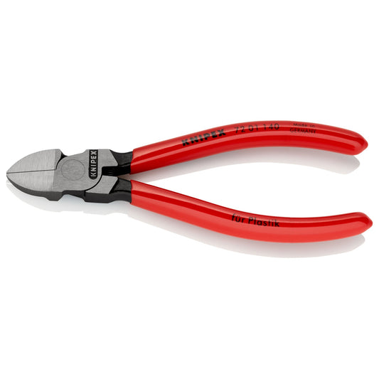 Knipex 72 01 140 - Alicate de corte diagonal para plástico 140 mm con mangos PVC - Ferrotecnia