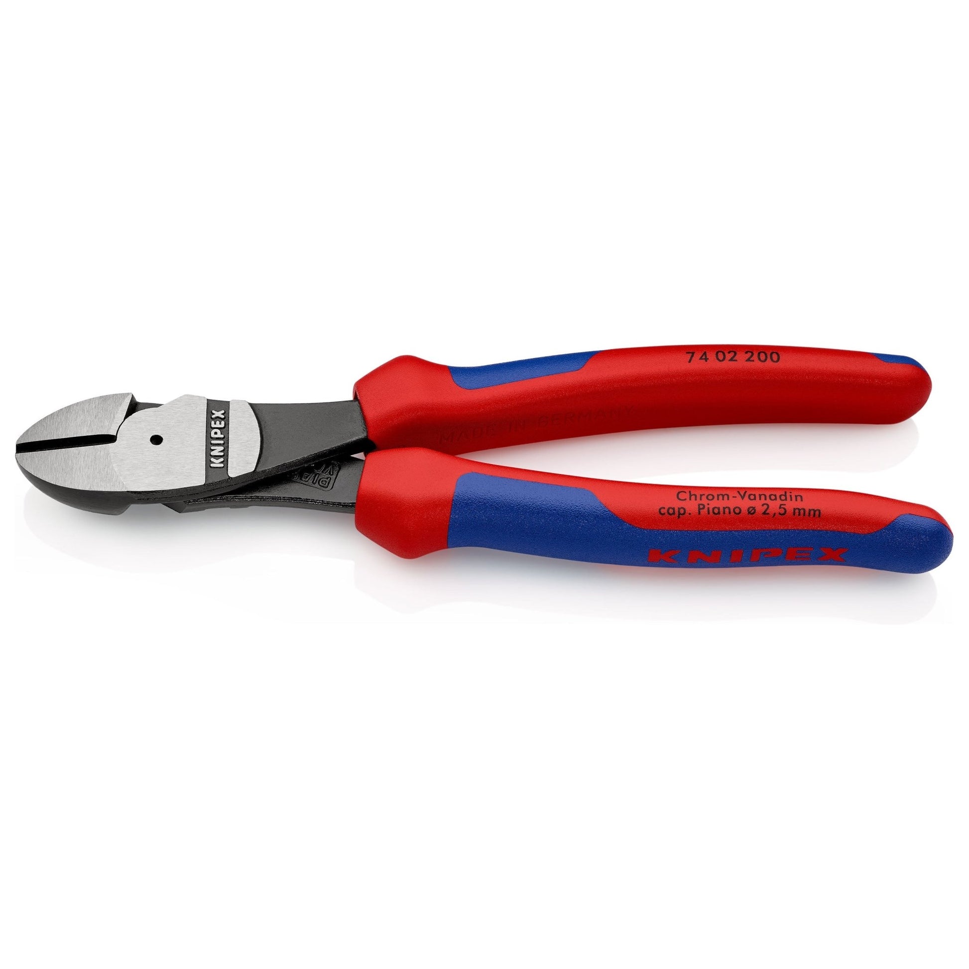 Knipex 74 02 200 - Alicate de corte diagonal de fuerza 200 mm con mangos bicomponentes - Ferrotecnia
