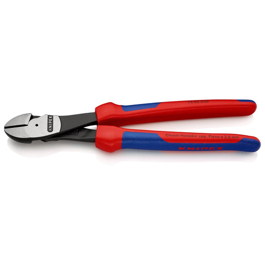 Knipex 74 02 250 - Alicate de corte diagonal de fuerza 250 mm con mangos bicomponentes - Ferrotecnia