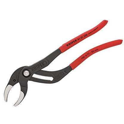 Knipex 81 13 250 - Tenaza cromada para tuberías y racores Knipex 250 mm. con mangos PVC y mordazas con protector plástico - Ferrotecnia