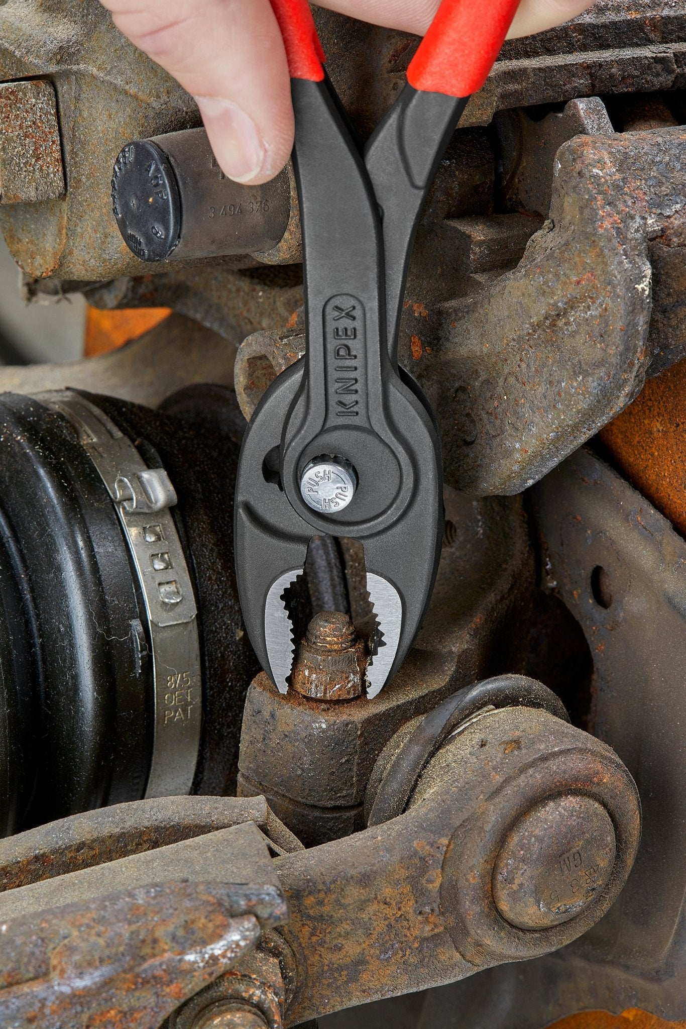 Knipex 82 01 200 - Alicate agarre frontal ajustable Knipex TwinGrip 200 mm. con mangos PVC - Ferrotecnia