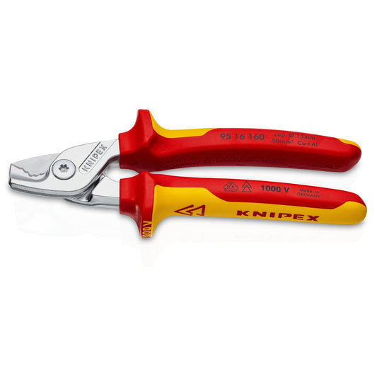 Knipex 95 16 160 - Cortacables aislado VDE Knipex StepCut® 160 mm. con mangos bicomponentes - Ferrotecnia