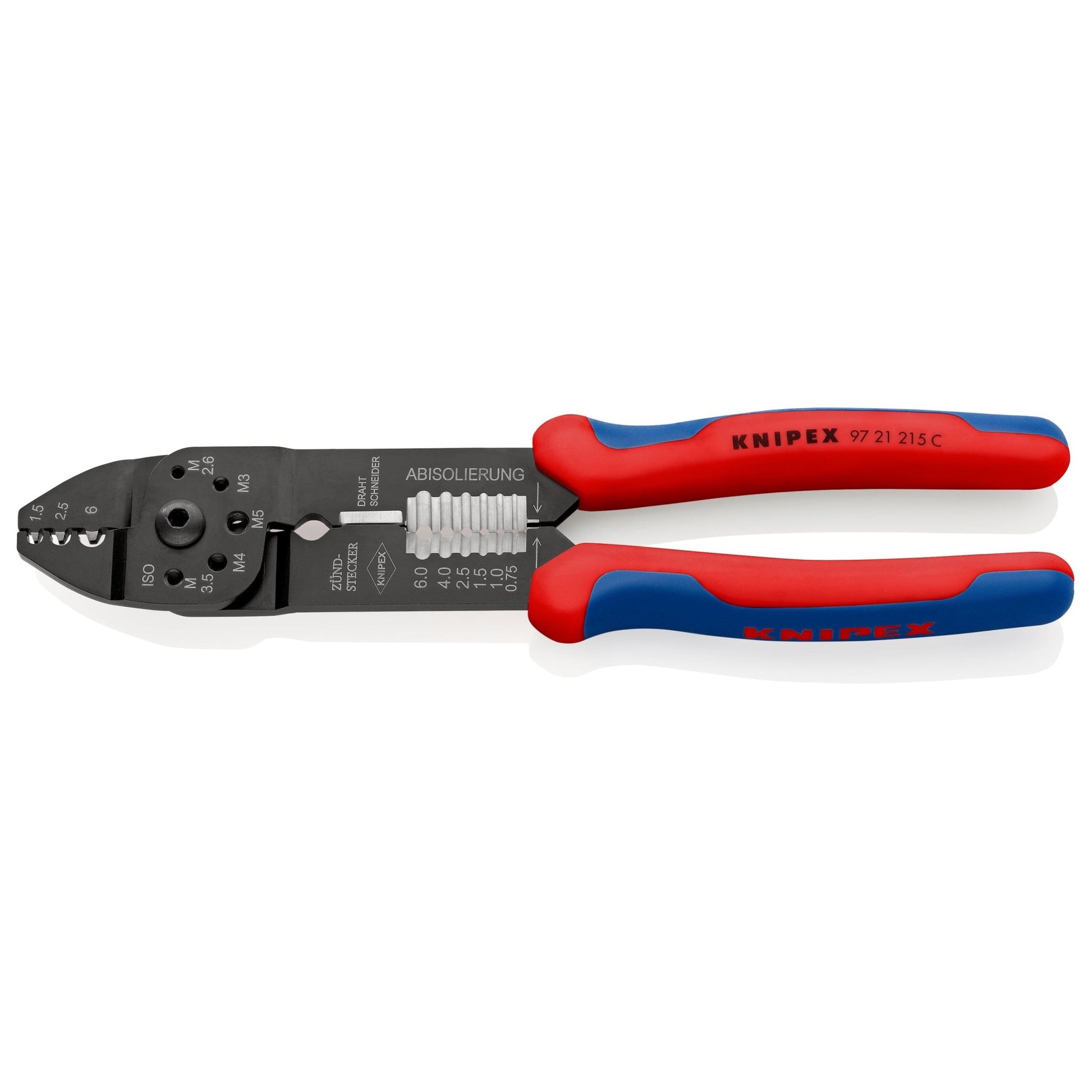 Knipex 97 21 215 C - Alicate para entallar terminales 230 mm con mangos bicomponentes - Ferrotecnia