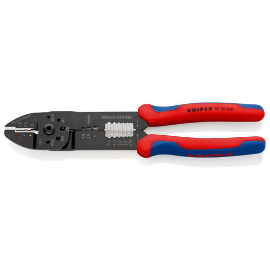 Knipex 97 22 240 - Alicate para entallar terminales 240 mm con mangos bicomponentes - Ferrotecnia