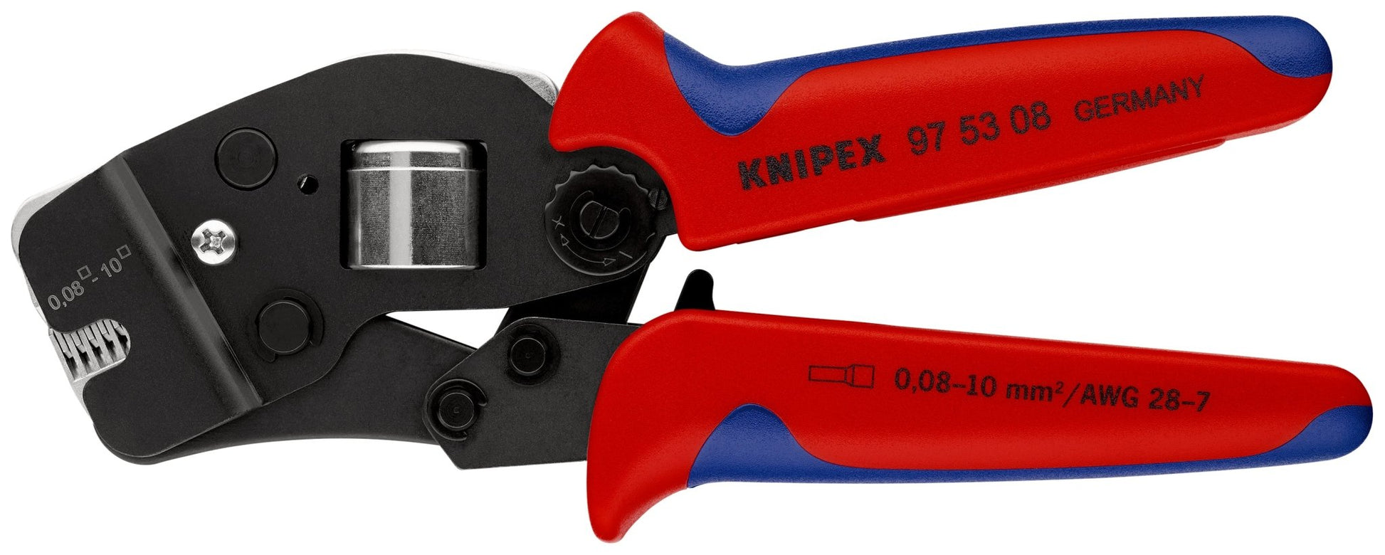 Knipex 97 53 08 SB - Alicate autoajustable para crimpar punteras huecas - Ferrotecnia