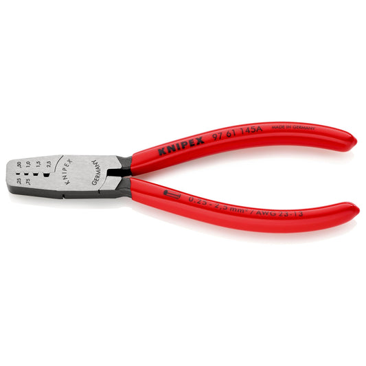 Knipex 97 61 145 A - Alicate para entallar punteras 145 mm con mangos PVC - Ferrotecnia