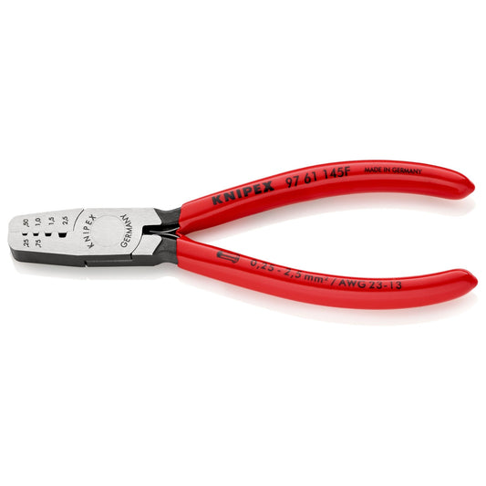 Knipex 97 61 145 F - Alicate para entallar punteras 145 mm con mangos PVC - Ferrotecnia