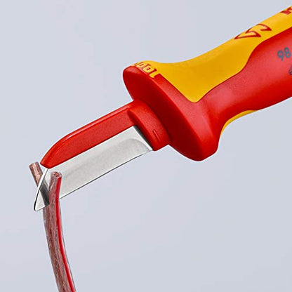 Knipex 98 54 SB - Cuchillo aislado VDE para cable Knipex 190 mm. con lomo protegido (en embalaje autoservicio) - Ferrotecnia