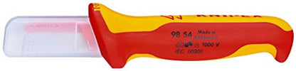 Knipex 98 54 SB - Cuchillo aislado VDE para cable Knipex 190 mm. con lomo protegido (en embalaje autoservicio) - Ferrotecnia