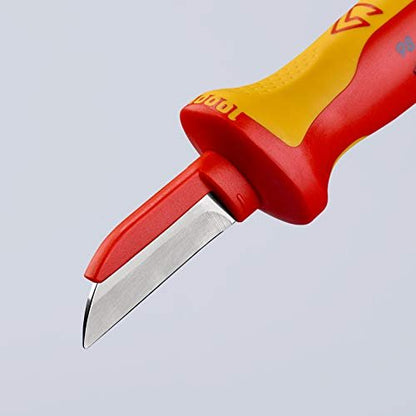Knipex 98 54 SB - Cuchillo aislado VDE para cable Knipex 190 mm. con lomo protegido (en embalaje autoservicio) - Ferrotecnia