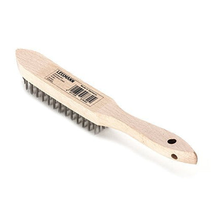 LessMann 103741 - Cepillo de mano con mango de madera LessMann 4H alambre de acero inoxidable recto ROF 0,35 - Ferrotecnia