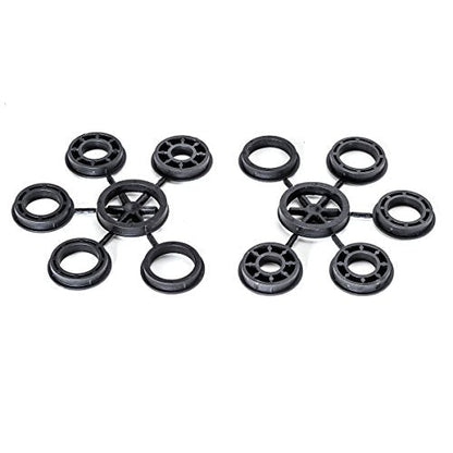 LessMann 365142 - Wheel brushes dia 200 mm width 24 - 27 mm tube 50 mm steel wire STA crimped 0,20 mm adaptors - set 3 - Ferrotecnia