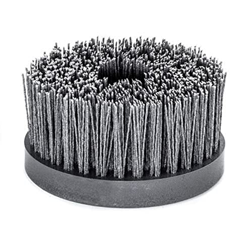 LessMann 405845 - Disc brush plastic body PP dia 130 mm 4 rows abrasive nylon SIC K 80 / 1,20 mm high 50 mm thread M 14 RPM 2500 body dia 130 x 20 mm - Ferrotecnia