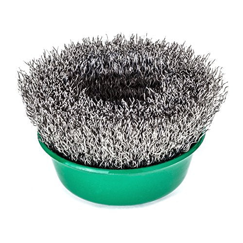 LessMann 423167 - Cepillo taza LessMann 75 mm./M14x2,0 mm. alambre de acero ondulado STA 0,35 - Ferrotecnia