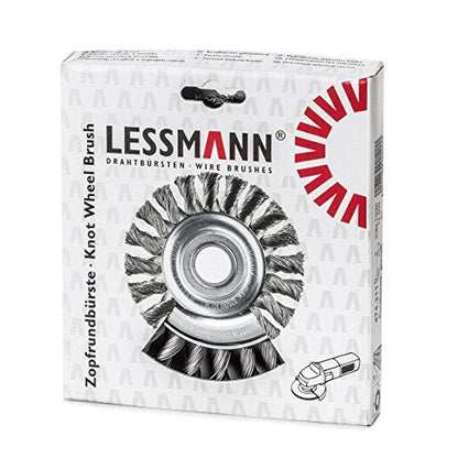LessMann 472211 - Cepillo circular LessMann 115x14 mm./22,2 mm. alambre de acero trenzado, 20 mechones, STH 0,50 - Ferrotecnia